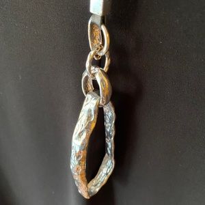 Artsy 22inch adjustable leather necklace hammered